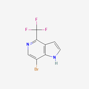 molecular formula C8H4BrF3N2 B577399 7-溴-4-(三氟甲基)-1H-吡咯并[3,2-c]吡啶 CAS No. 1260382-99-7
