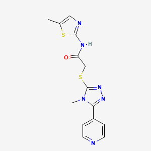 molecular formula C14H14N6OS2 B5774002 2-{[4-methyl-5-(4-pyridinyl)-4H-1,2,4-triazol-3-yl]thio}-N-(5-methyl-1,3-thiazol-2-yl)acetamide 