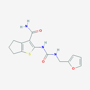 molecular formula C14H15N3O3S B5774018 2-({[(2-furylmethyl)amino]carbonyl}amino)-5,6-dihydro-4H-cyclopenta[b]thiophene-3-carboxamide 