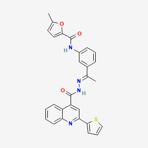 molecular formula C28H22N4O3S B5774019 5-methyl-N-[3-(N-{[2-(2-thienyl)-4-quinolinyl]carbonyl}ethanehydrazonoyl)phenyl]-2-furamide 