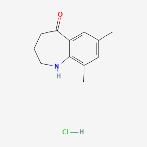 molecular formula C12H16ClNO B577404 7,9-dimethyl-3,4-dihydro-1H-benzo[b]azepin-5(2H)-one hydrochloride CAS No. 1259393-22-0
