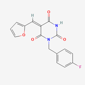molecular formula C16H11FN2O4 B5774041 1-(4-fluorobenzyl)-5-(2-furylmethylene)-2,4,6(1H,3H,5H)-pyrimidinetrione 
