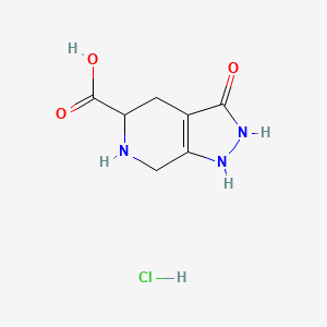 B577405 3-Hydroxy-4,5,6,7-tetrahydro-2H-pyrazolo[3,4-c]pyridine-5-carboxylic acid hydrochloride CAS No. 1258637-47-6