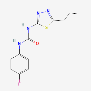 molecular formula C12H13FN4OS B5774078 N-(4-fluorophenyl)-N'-(5-propyl-1,3,4-thiadiazol-2-yl)urea 