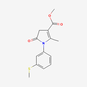 molecular formula C14H15NO3S B5774088 methyl 2-methyl-1-[3-(methylthio)phenyl]-5-oxo-4,5-dihydro-1H-pyrrole-3-carboxylate 
