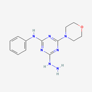molecular formula C13H17N7O B5774094 4-hydrazino-6-(4-morpholinyl)-N-phenyl-1,3,5-triazin-2-amine 