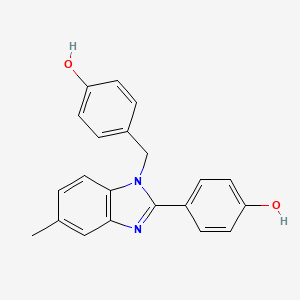 molecular formula C21H18N2O2 B5774105 4-[1-(4-hydroxybenzyl)-5-methyl-1H-benzimidazol-2-yl]phenol 