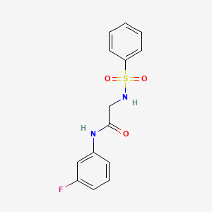 molecular formula C14H13FN2O3S B5774131 N~1~-(3-fluorophenyl)-N~2~-(phenylsulfonyl)glycinamide 