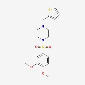 molecular formula C17H22N2O4S2 B5774139 1-[(3,4-dimethoxyphenyl)sulfonyl]-4-(2-thienylmethyl)piperazine 