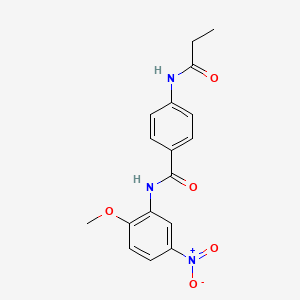 molecular formula C17H17N3O5 B5774144 N-(2-methoxy-5-nitrophenyl)-4-(propionylamino)benzamide 