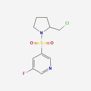 B577415 3-(2-(Chloromethyl)pyrrolidin-1-ylsulfonyl)-5-fluoropyridine CAS No. 1273683-57-0