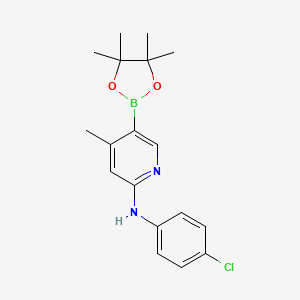 molecular formula C18H22BClN2O2 B577416 n-(4-Chlorophenyl)-4-methyl-5-(4,4,5,5-tetramethyl-1,3,2-dioxaborolan-2-yl)pyridin-2-amine CAS No. 1350643-83-2