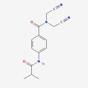molecular formula C15H16N4O2 B5774161 N,N-bis(cyanomethyl)-4-(isobutyrylamino)benzamide 