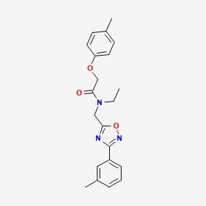 molecular formula C21H23N3O3 B5774169 N-ethyl-2-(4-methylphenoxy)-N-{[3-(3-methylphenyl)-1,2,4-oxadiazol-5-yl]methyl}acetamide 