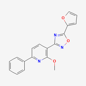 molecular formula C18H13N3O3 B5774171 3-[5-(2-furyl)-1,2,4-oxadiazol-3-yl]-2-methoxy-6-phenylpyridine 