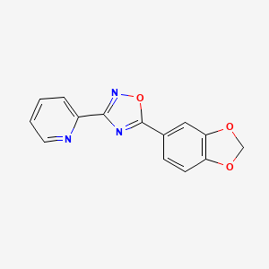 molecular formula C14H9N3O3 B5774180 2-[5-(1,3-benzodioxol-5-yl)-1,2,4-oxadiazol-3-yl]pyridine 