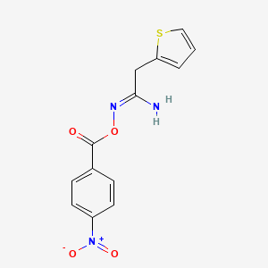 molecular formula C13H11N3O4S B5774190 N'-[(4-nitrobenzoyl)oxy]-2-(2-thienyl)ethanimidamide 