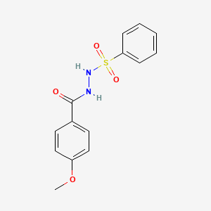 molecular formula C14H14N2O4S B5774238 4-methoxy-N'-(phenylsulfonyl)benzohydrazide 