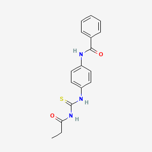 molecular formula C17H17N3O2S B5774249 N-(4-{[(propionylamino)carbonothioyl]amino}phenyl)benzamide 