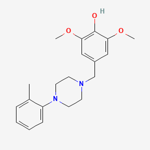 molecular formula C20H26N2O3 B5774283 2,6-dimethoxy-4-{[4-(2-methylphenyl)-1-piperazinyl]methyl}phenol 