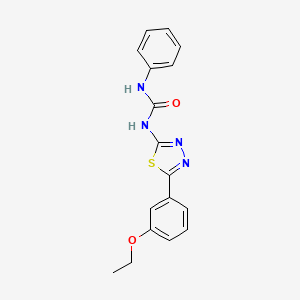 molecular formula C17H16N4O2S B5774300 N-[5-(3-ethoxyphenyl)-1,3,4-thiadiazol-2-yl]-N'-phenylurea 