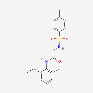 molecular formula C18H22N2O3S B5774322 N~1~-(2-ethyl-6-methylphenyl)-N~2~-[(4-methylphenyl)sulfonyl]glycinamide 