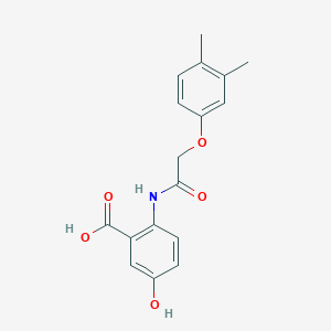 molecular formula C17H17NO5 B5774336 2-{[(3,4-dimethylphenoxy)acetyl]amino}-5-hydroxybenzoic acid 