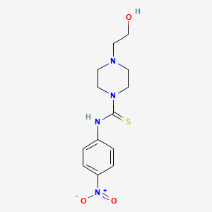 molecular formula C13H18N4O3S B5774342 4-(2-hydroxyethyl)-N-(4-nitrophenyl)-1-piperazinecarbothioamide 