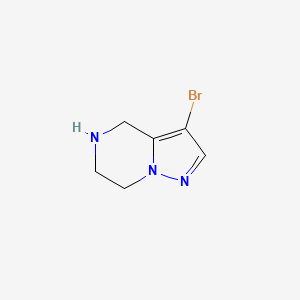 molecular formula C6H8BrN3 B577435 3-Bromo-4,5,6,7-tetrahydropyrazolo[1,5-a]pyrazine CAS No. 1263378-90-0
