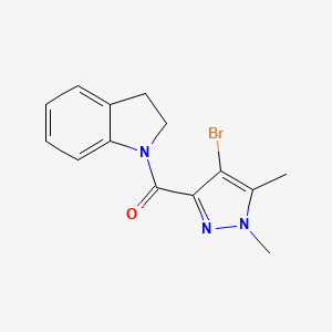 molecular formula C14H14BrN3O B5774375 1-[(4-bromo-1,5-dimethyl-1H-pyrazol-3-yl)carbonyl]indoline 