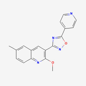 molecular formula C18H14N4O2 B5774383 2-methoxy-6-methyl-3-[5-(4-pyridinyl)-1,2,4-oxadiazol-3-yl]quinoline 