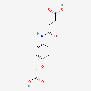 molecular formula C12H13NO6 B5774405 4-{[4-(carboxymethoxy)phenyl]amino}-4-oxobutanoic acid 