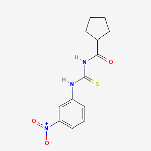 molecular formula C13H15N3O3S B5774412 N-{[(3-nitrophenyl)amino]carbonothioyl}cyclopentanecarboxamide 