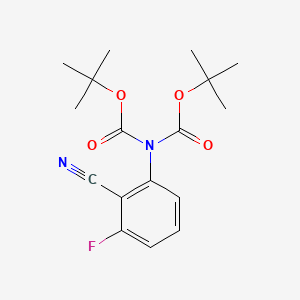 molecular formula C17H21FN2O4 B577442 N,N'-Diboc-2-amino-6-fluorobenzonitrile CAS No. 1313712-57-0