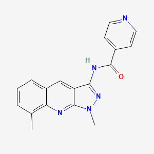 molecular formula C18H15N5O B5774421 N-(1,8-dimethyl-1H-pyrazolo[3,4-b]quinolin-3-yl)isonicotinamide 