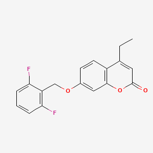molecular formula C18H14F2O3 B5774434 7-[(2,6-difluorobenzyl)oxy]-4-ethyl-2H-chromen-2-one 