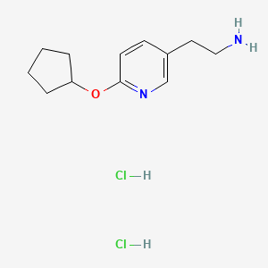 molecular formula C12H20Cl2N2O B577446 2-(6-(Cyclopentyloxy)pyridin-3-yl)ethanamine dihydrochloride CAS No. 1337879-88-5