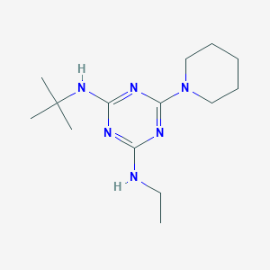 molecular formula C14H26N6 B5774469 N-(tert-butyl)-N'-ethyl-6-(1-piperidinyl)-1,3,5-triazine-2,4-diamine 