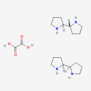 molecular formula C18H34N4O4 B577449 oxalic acid;(2S)-2-[(2R)-pyrrolidin-2-yl]pyrrolidine CAS No. 1217449-15-4
