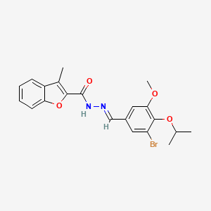 molecular formula C21H21BrN2O4 B5774491 N'-(3-bromo-4-isopropoxy-5-methoxybenzylidene)-3-methyl-1-benzofuran-2-carbohydrazide 