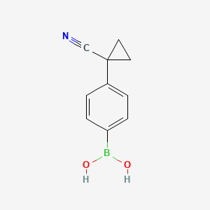 molecular formula C10H10BNO2 B577450 (4-(1-Cyanocyclopropyl)phenyl)boronic acid CAS No. 1217501-00-2