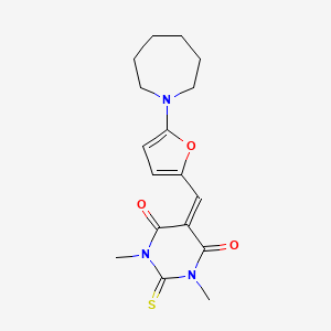 molecular formula C17H21N3O3S B5774506 5-{[5-(1-azepanyl)-2-furyl]methylene}-1,3-dimethyl-2-thioxodihydro-4,6(1H,5H)-pyrimidinedione 
