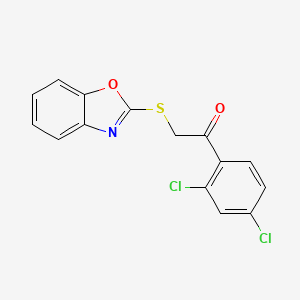 molecular formula C15H9Cl2NO2S B5774527 2-(1,3-benzoxazol-2-ylthio)-1-(2,4-dichlorophenyl)ethanone 