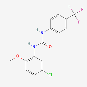molecular formula C15H12ClF3N2O2 B5774534 N-(5-chloro-2-methoxyphenyl)-N'-[4-(trifluoromethyl)phenyl]urea 