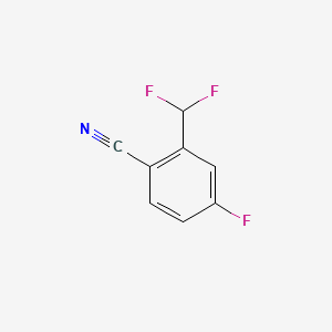 molecular formula C8H4F3N B577454 2-(Difluoromethyl)-4-fluorobenzonitrile CAS No. 1261825-82-4