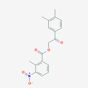 molecular formula C18H17NO5 B5774563 2-(3,4-dimethylphenyl)-2-oxoethyl 2-methyl-3-nitrobenzoate 