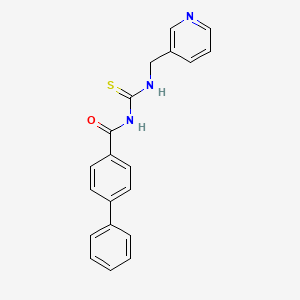 molecular formula C20H17N3OS B5774606 N-{[(3-pyridinylmethyl)amino]carbonothioyl}-4-biphenylcarboxamide 