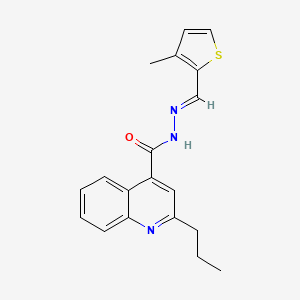 molecular formula C19H19N3OS B5774608 N'-[(3-methyl-2-thienyl)methylene]-2-propyl-4-quinolinecarbohydrazide 