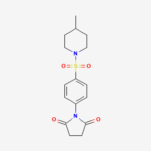 molecular formula C16H20N2O4S B5774616 1-{4-[(4-methyl-1-piperidinyl)sulfonyl]phenyl}-2,5-pyrrolidinedione 