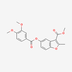molecular formula C20H18O7 B5774620 methyl 5-[(3,4-dimethoxybenzoyl)oxy]-2-methyl-1-benzofuran-3-carboxylate 